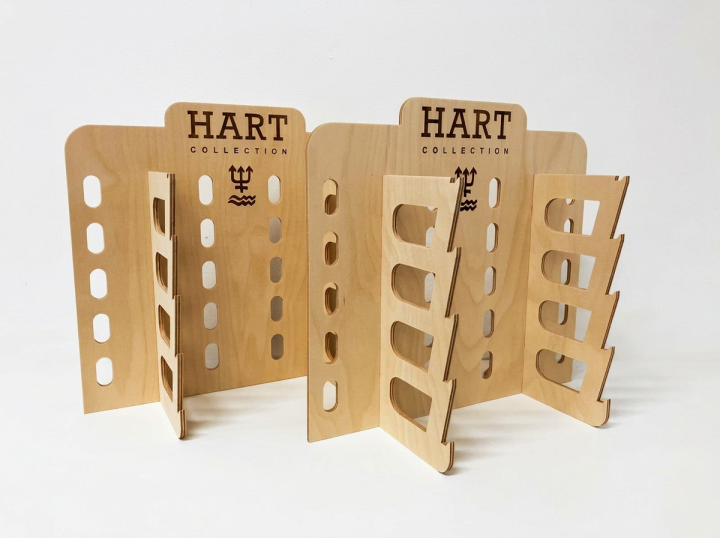 Lasergegraveerde display voor Hart Beach Scheveningen